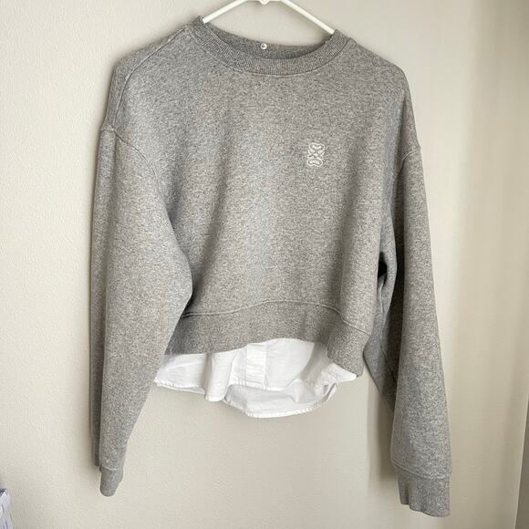 SANDRO Gray Meribel Layered Sweatshirt (Size 4) - Picture 2 of 14